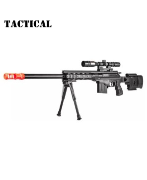 Tactical Spring Sniper Airsoft Rifle Gun | Laser Scope & Bipod Include