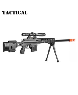 Tactical Spring Sniper Airsoft Rifle Gun | Laser Scope & Bipod Include