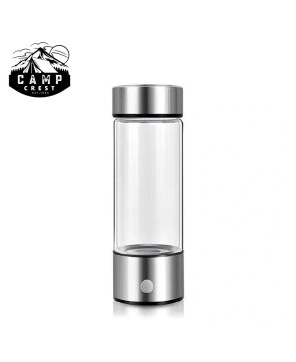 Hydrogen Rich Water Bottle - 420ml Glass & Stainless Steel