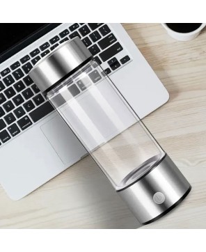 Hydrogen Rich Water Bottle - 420ml Glass & Stainless Steel