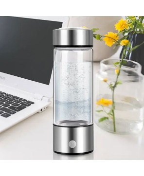 Hydrogen Rich Water Bottle - 420ml Glass & Stainless Steel