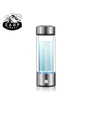 Hydrogen Rich Water Bottle - 420ml Glass & Stainless Steel