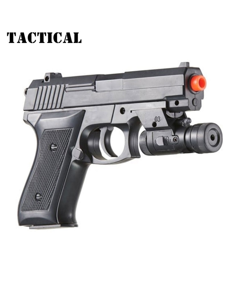 Spring Powered Airsoft Pistol with Laser & Light - Buy Now!