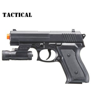 Spring Powered Airsoft Pistol with Laser & Light - Buy Now!