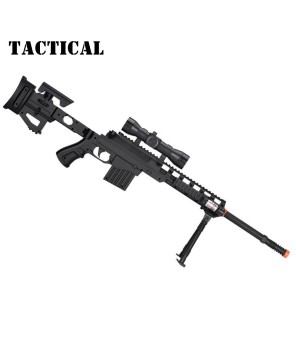 Spring Airsoft Sniper Rifle Gun with Scope Laser Light Bipod 350 FPS