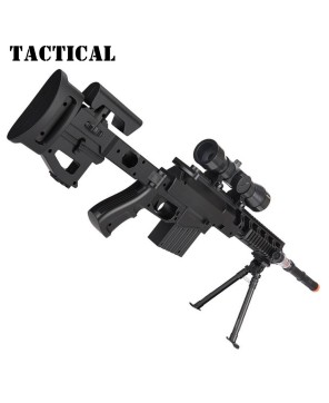 Spring Airsoft Sniper Rifle Gun with Scope Laser Light Bipod 350 FPS