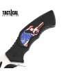 US Flag Skull Folding Pocket Knife - 5" Closed Spring Assisted