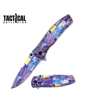 Multi Color Spring Assist Pocket Knife - 4.5" Closed EDC