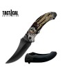 8" Native American Indian Skull Pocket Knife