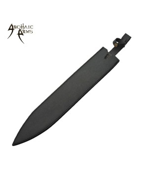 Medieval Fantasy Sword - Wood Handle, Brass Guard & Leather Sheath