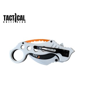 5.25" White Karambit Tactical Knife - Spring Assisted Folder