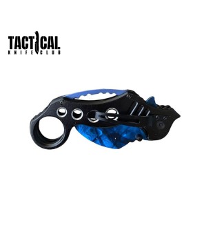 8" Military Blue Karambit Claw Knife