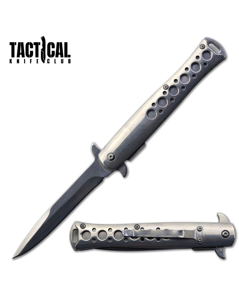 Premium 5" Stiletto Pocket Knife - Mirror Finish