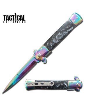 Rainbow Blade Stiletto Knife | Spring Assist, Italian Style