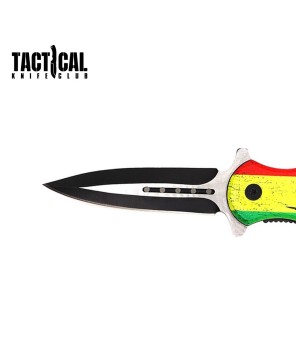 Tactical Marijuana Pot Leaf Pocket Knife - Spring Assisted