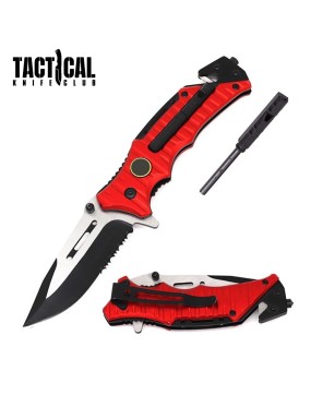 Tactical Folding Knife with Firestarter & Whistle