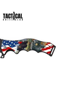 Tactical American Beer Spring Assisted Pocket Knife - 3.5" Blade