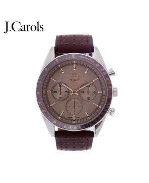 Contemporary Leather Strap Men's Watch