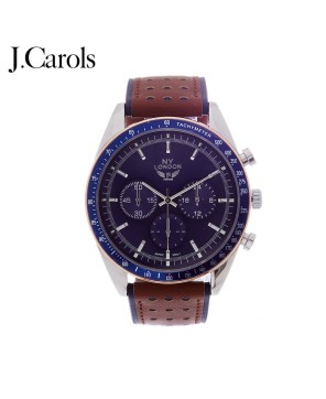 Contemporary Leather Strap Men's Watch