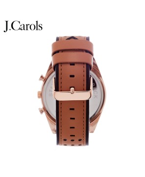 Contemporary Leather Strap Men's Watch