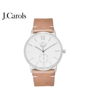 Casual men's leather strap wristwatch