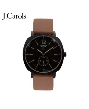 Timeless leather strap men's analog watch