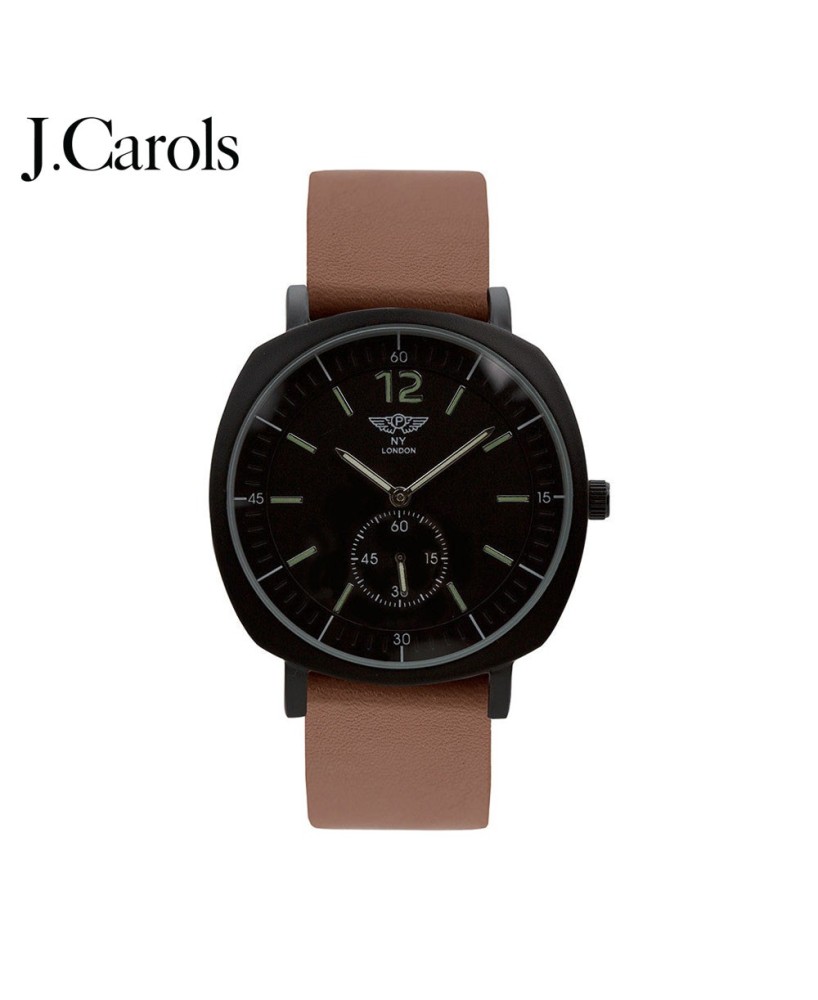 Timeless leather strap men's analog watch