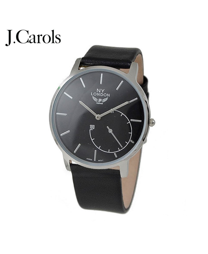 Men's digital leather strap watch