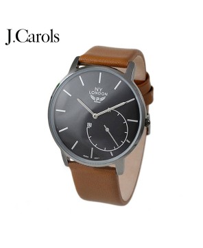 Men's digital leather strap watch