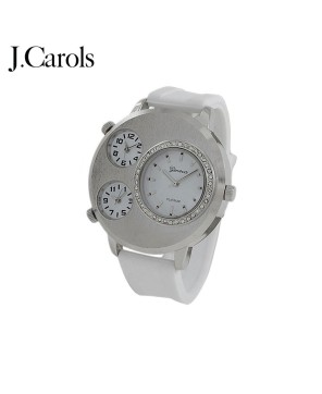 Men's Rubber Strap Watch - Fancy 3 Dial Design