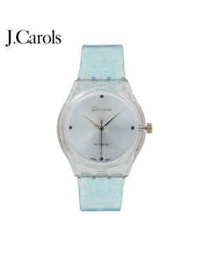 Glitter Powder Wrist Watch | Stylish Round Plastic Strap Timepiece