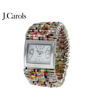 Safety Pin Multi-Colored Bead Watch | Unique Fashion Accessory