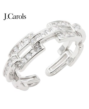 Elegant Rhodium & Gold Plated Cubic Zirconia Adjustable Rings