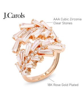 Art Cocktail Cubic Zirconia Fashion Adjustable Ring - Elegant Style