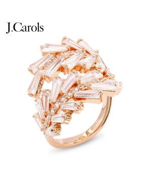 Art Cocktail Cubic Zirconia Fashion Adjustable Ring - Elegant Style