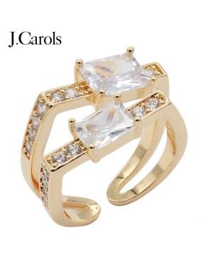 Gold Plated Clear CZ Adjustable Rings