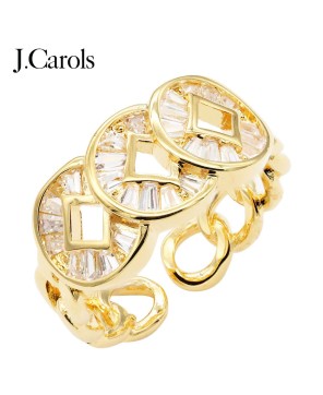 Gold Plated Cubic Zirconia Adjustable Rings