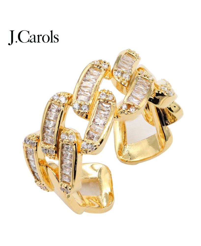 Gold Plated Cubic Zirconia Adjustable Rings