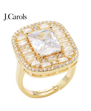 Clear CZ Radiant Shaped Adjustable Rings