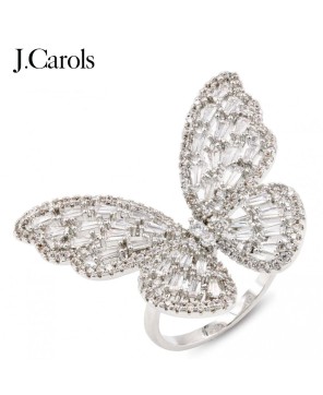 Multi-Color CZ Butterfly Adjustable Rings