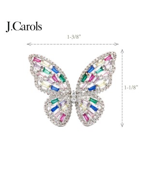 Multi-Color CZ Butterfly Adjustable Rings