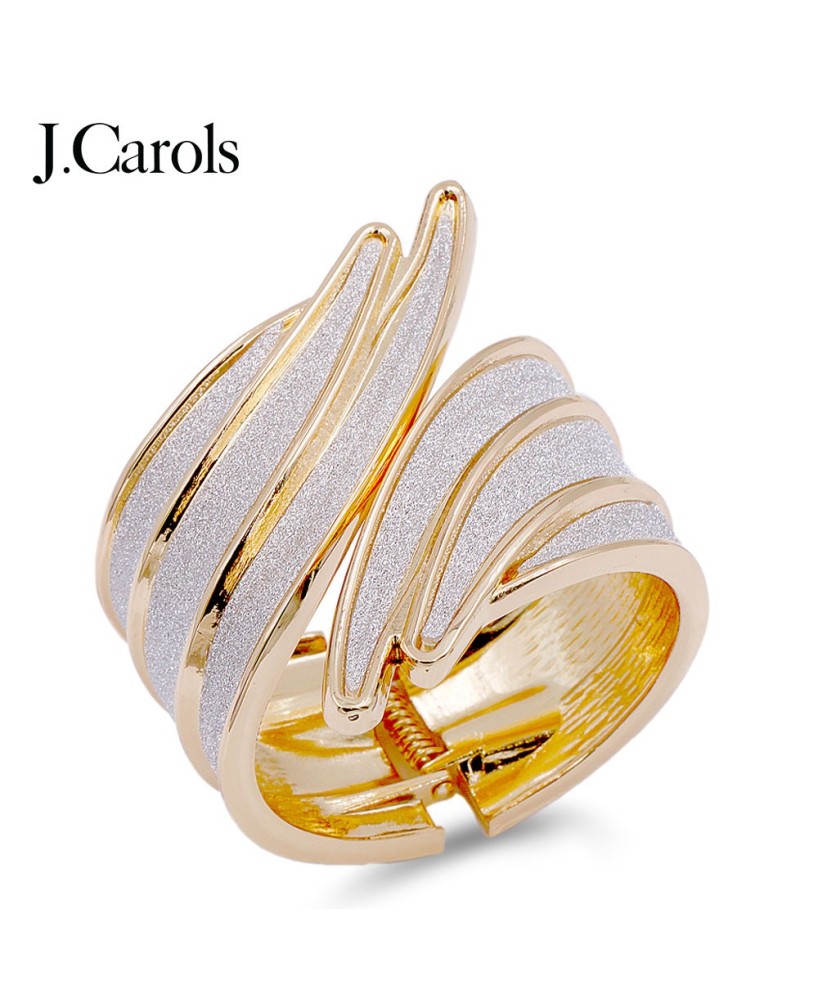 Gold Plated Glitter Bangle Bracelets | Crystal Accents | Rhodium