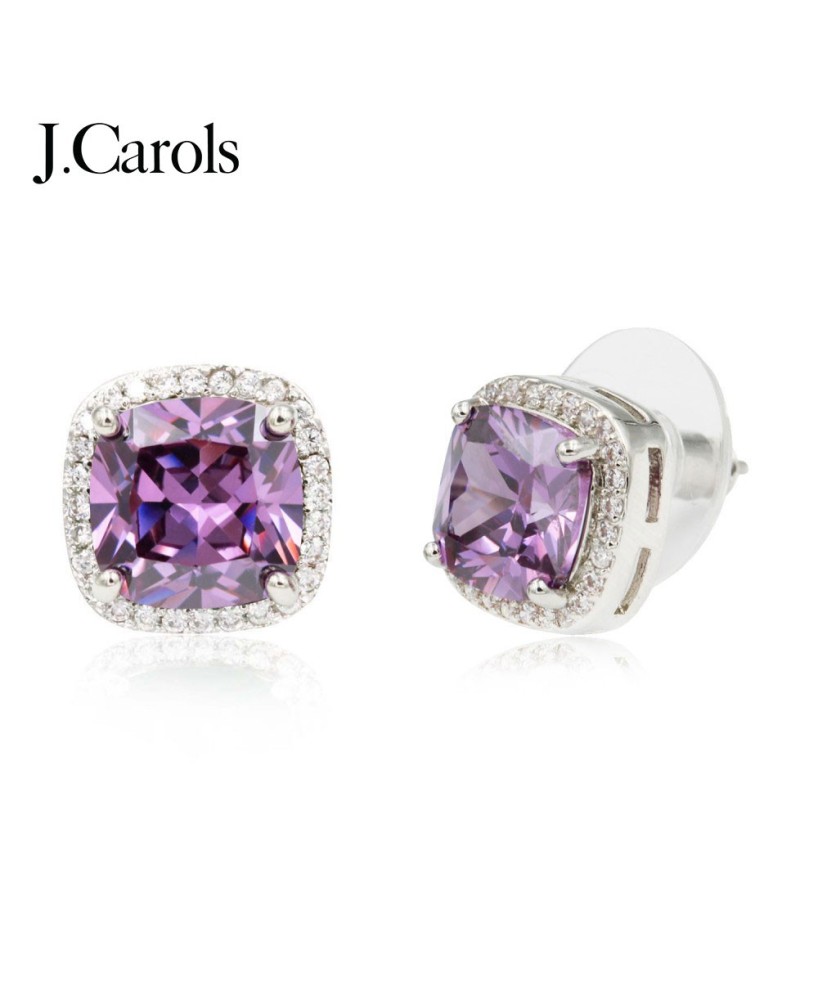 Square Cubic Zirconia Stud Earrings - Stylish Accessories