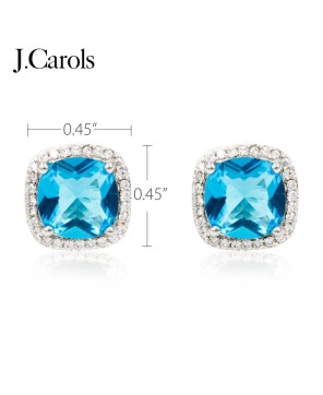 Square Cubic Zirconia Stud Earrings - Stylish Accessories