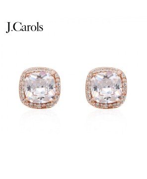 Square Cubic Zirconia Stud Earrings - Stylish Accessories