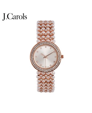 Diamond-Accented Quartz Watch with Pearls for Women