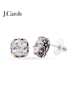 2-Tone Topaz Cubic Zirconia Earrings - Timeless Beauty