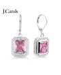 Rhodium Plated Cubic Zirconia Earrings - Multiple Colors