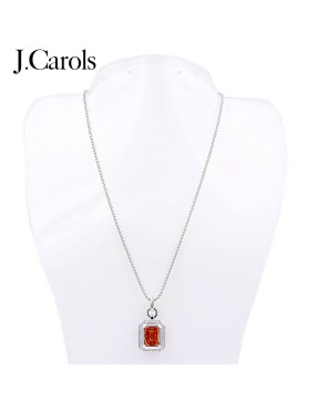 Cubic Zirconia Stone Pendant Necklace