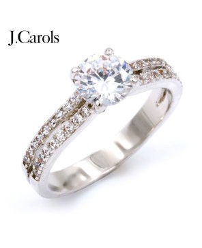 Elegant Cubic Zirconia Engagement Rings with Side Stones